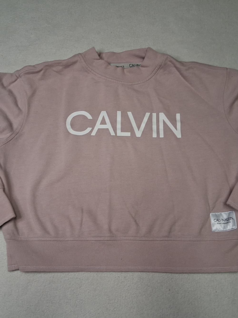 Calvin Klein Women's Dusty Pink Crewneck with White Logo